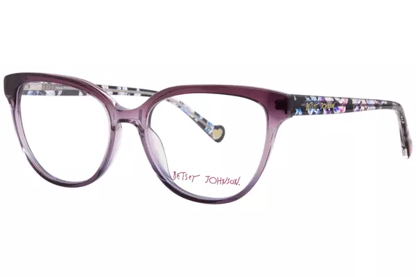 Betsey Johnson Bet All American Eyeglasses Youth Kids Girl's Full Rim Cat Eye