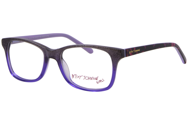  Betsey Johnson Groovy Eyeglasses Youth Kids Girl's Full Rim Square Shape 