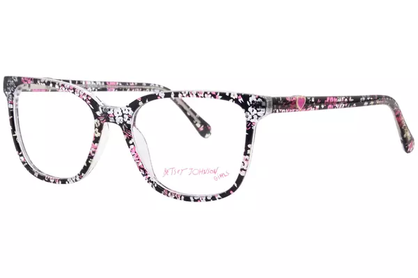 Betsey Johnson Noneya Eyeglasses Youth Kids Girl's Full Rim Square Shape