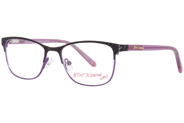  Betsey Johnson Wildflower Eyeglasses Youth Kids Girl's Full Rim Square Shape 