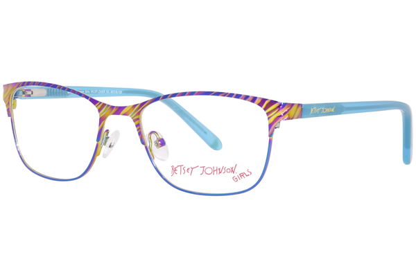  Betsey Johnson Wildflower Eyeglasses Youth Kids Girl's Full Rim Square Shape 