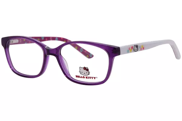  Hello Kitty HK287 Eyeglasses Youth Kids Girl's Full Rim Rectangle Shape 