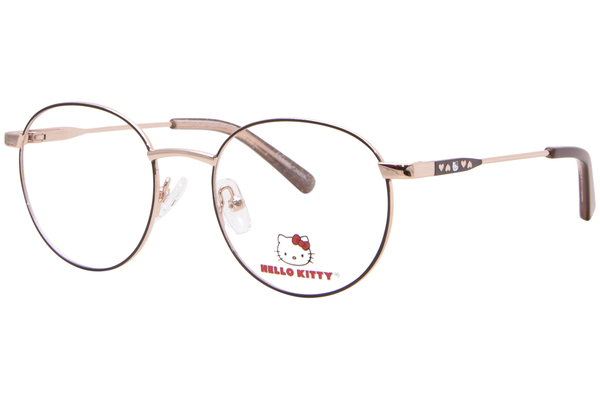  Hello Kitty HK376-1 Eyeglasses Youth Kids Girl's Full Rim Round Shape 