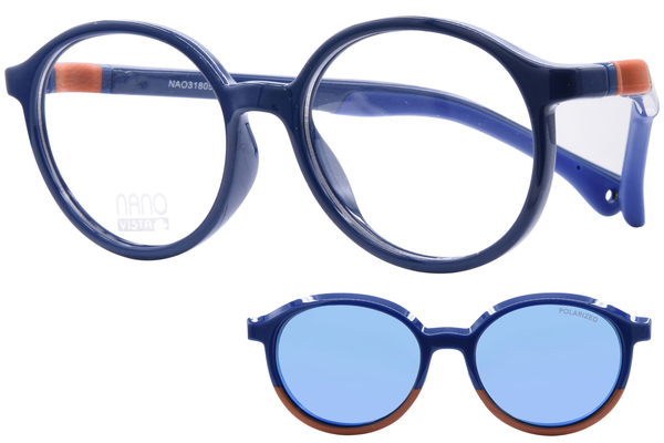 Nano Vista Flicker-SC-3.0 NAO318 Eyeglasses Youth Kids Full Rim w/Clip-On