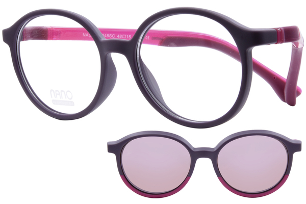 Nano Vista Flicker-SC-3.0 NAO318 Eyeglasses Youth Kids Full Rim w/Clip-On
