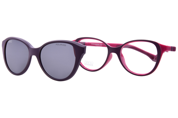  Nano Vista Mimi-SC-3.0 NAO312 Eyeglasses Youth Kids Full Rim Cat Eye w/Clip-On 