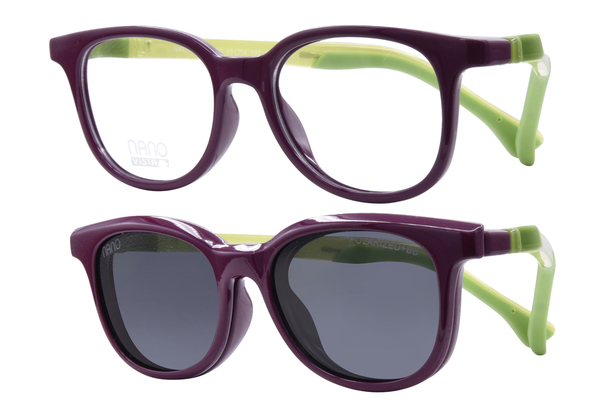 Nano Vista Pixel-SC-3.0 NAO307 Eyeglasses Youth Kids Full Rim w/Clip-On