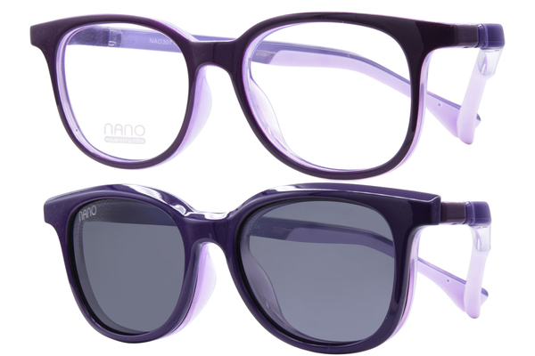 Nano Vista Pixel-SC-3.0 NAO307 Eyeglasses Youth Kids Full Rim w/Clip-On