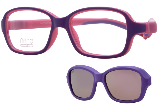  Nano Vista Replay-SC-3.0 NAO300 Eyeglasses Youth Kids Full Rim w/Clip-On 