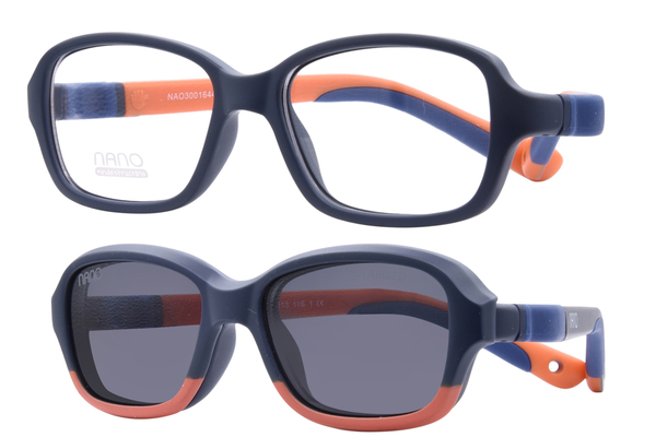 Nano Vista Replay-SC-3.0 NAO300 Eyeglasses Youth Kids Full Rim w/Clip-On