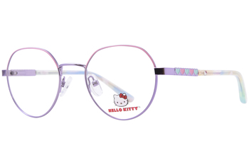 Hello Kitty HK374-3 Eyeglasses Youth Kids Girl's Shiny Violet Full