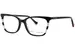Betsey Johnson All That Eyeglasses Youth Kids Girl's Full Rim Rectangle Shape - Black-BLK