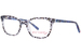 Betsey Johnson C-U-Later Eyeglasses Youth Kids Girl's Full Rim Square Shape - Blu