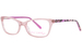 Betsey Johnson Wink Eyeglasses Girl's Full Rim Rectangle Shape - Pink-PNK
