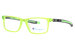 Champion Grab Eyeglasses Frame Youth Boy's Full Rim Rectangular - Transparent Neon Green-Black/Green Logo - C04
