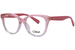 Chloe CC0021O Eyeglasses Youth Kids Full Rim Oval Shape - Pink/Crystal-004