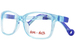 Demi + Dash Arrow Eyeglasses Youth Kids Full Rim Rectangle Shape - Aqua Transparent Blue w/ Nylon Straps