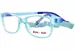 Demi + Dash Arrow Eyeglasses Youth Kids Full Rim Rectangle Shape - Aqua Blue Transparent w/ Nylon Straps