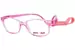 Demi + Dash Arrow Eyeglasses Youth Kids Full Rim Rectangle Shape - Pink Transparent w/ Nylon Straps