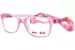 Demi + Dash Arrow Eyeglasses Youth Kids Full Rim Rectangle Shape - Pink Transparent w/ Nylon Straps