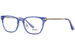 Kensie Awks Eyeglasses Youth Girl's Full Rim Square Shape - Blue Glitter/Silver-Logo-BL