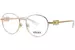 Versace VK1002 Eyeglasses Youth Kids Girl's Full Rim - Gold/Gold-Medusa-Logo-1002