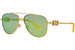 Versace VK2002 Sunglasses Youth Kids Girl's Pilot - Gold/Light Green Mirror Green-1002/3R