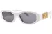 Versace VK4429U Sunglasses Youth Kids Rectangle Shape - White/Dark Grey-314/87