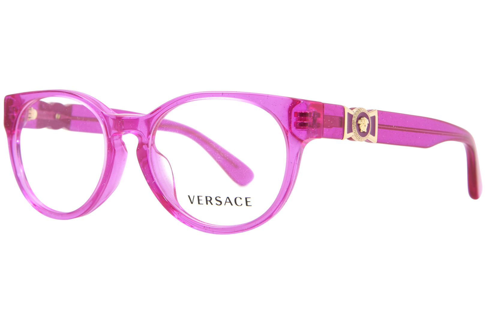 Versace VK3323U 5375 Eyeglasses Kids Girl's Fuchsia Glitter Full Rim  47-16-130