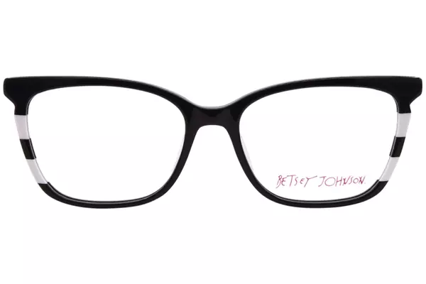  Betsey Johnson All That Eyeglasses Youth Kids Girl's Full Rim Rectangle Shape 