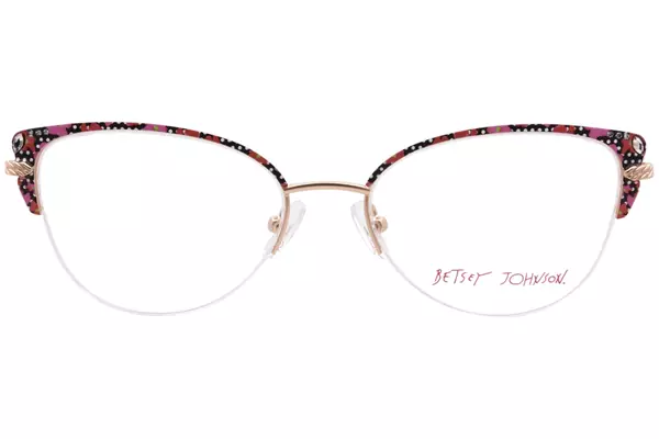  Betsey Johnson Ambitious Eyeglasses Youth Kids Girl's Semi Rim Cat Eye 