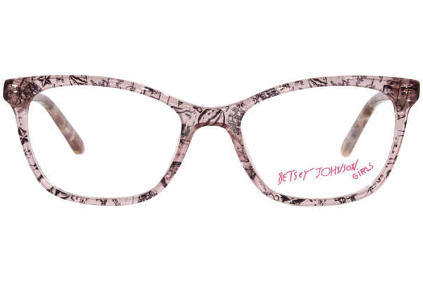  Betsey Johnson C-U-Later Eyeglasses Youth Kids Girl's Full Rim Square Shape 