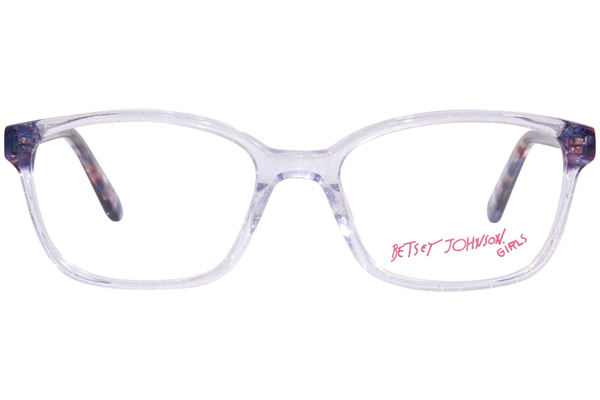  Betsey Johnson Empowered Eyeglasses Youth Kids Girl's Full Rim Square Shape 