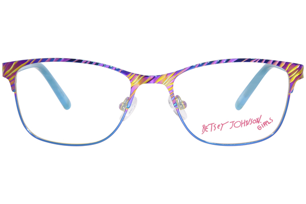  Betsey Johnson Wildflower Eyeglasses Youth Kids Girl's Full Rim Square Shape 
