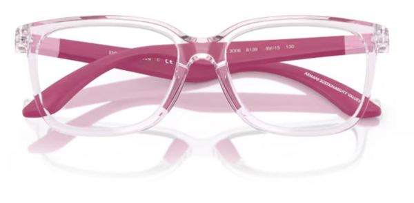 Emporio Armani EK3006 Eyeglasses Youth Kids Girl's Full Rim Pillow Shape 