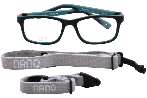  Nano Vista Crew-3.0 NAO302 Eyeglasses Youth Kids Full Rim Rectangle Shape 