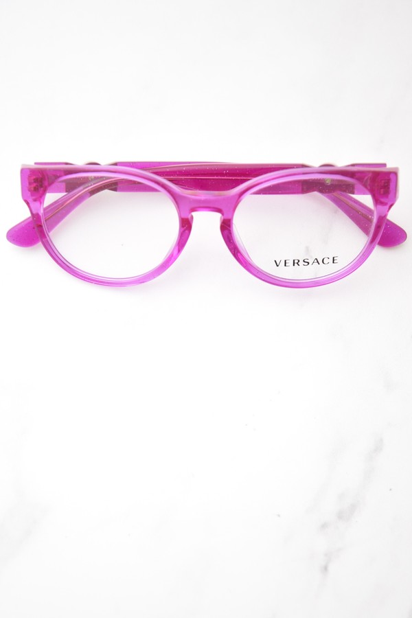 Versace VK3323U 5375 Eyeglasses Kids Girl's Fuchsia Glitter Full