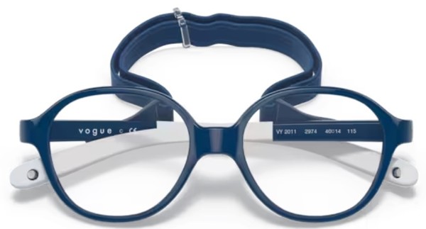  Vogue VY2011 Eyeglasses Youth Kids Full Rim Pillow Shape w/Strap 