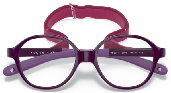  Vogue VY2011 Eyeglasses Youth Kids Full Rim Pillow Shape w/Strap 