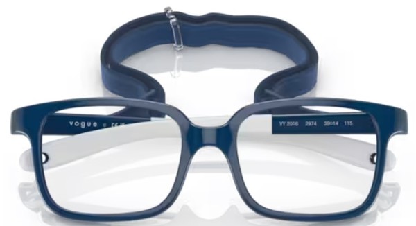  Vogue VY2016 Eyeglasses Youth Kids Full Rim Pillow Shape w/Strap 